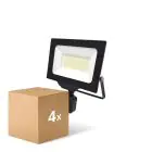 Multipack 4x Noxion LED Floodlight Beamy G3 50W 5500lm 110D - 840 Cool White | IP44 - Motion and Light Sensor - Symmetrical